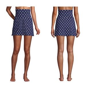 Lands end high waisted swim skirt Polka dot